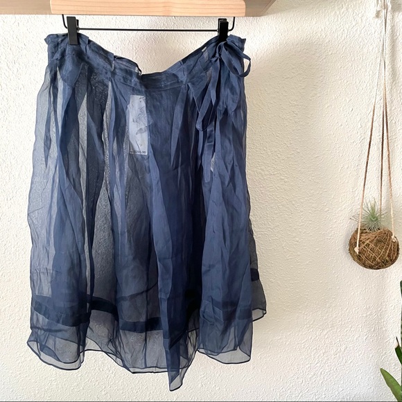 Prada Women Copper Organza See-Through Skirt Skirts